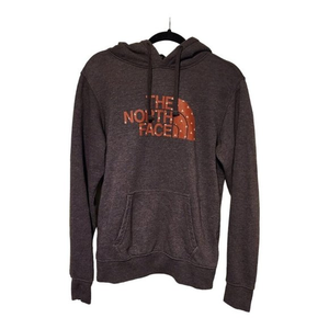 The North Face Hoodie Men's S/P Gray Logo Front Pocket Half Dome Teepee Pullover
